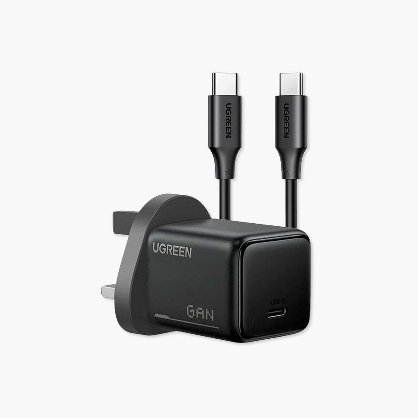 شاحن حائط Ugreen بمنفذ USB-C بتقنية GaN بقدرة 25 واط مع كابل