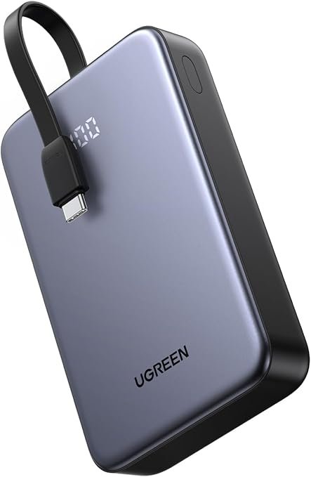 شاحن محمول UGREEN بسعة 10000 مللي أمبير وقوة 22.5 واط، مزود بكابل