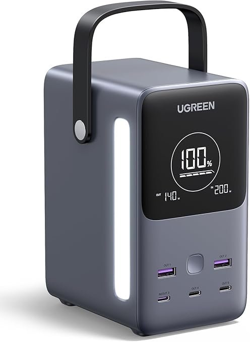 بنك طاقة UGREEN بقوة 300 واط وسعة 48000 مللي أمبير، مزود بخمسة منافذ