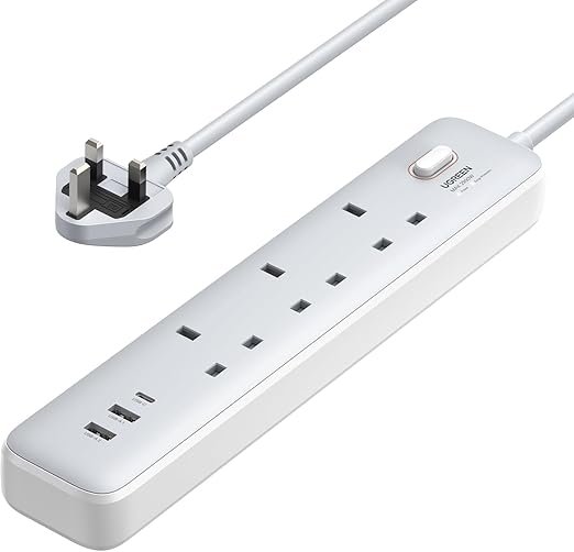 UGREEN Power Extension Lead 2M Extender Cord 3 Outlets