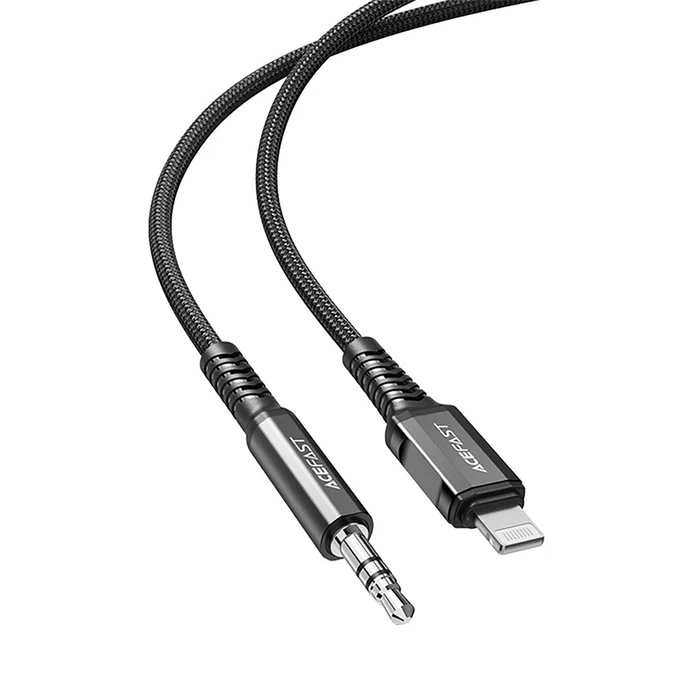 كابل صوت Acefast C1-06 من سبائك الألومنيوم، من نوع Lightning إلى 3.5 مم، بطول 1.2 متر