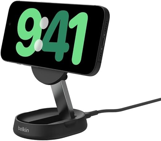حامل الشحن اللاسلكي المغناطيسي القابل للتحويل Belkin BoostCharge Pro بقوة 15 واط، شاحن لاسلكي سريع