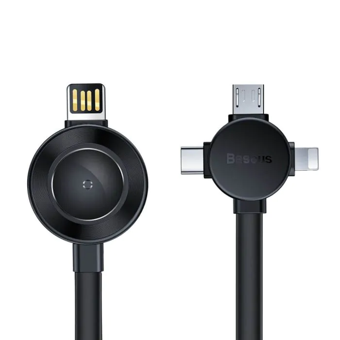 Baseus Star Ring 4-in-1 USB Cable with Apple Watch Charging Connector, micro USB, Lightning, and USB-C (100 cm)